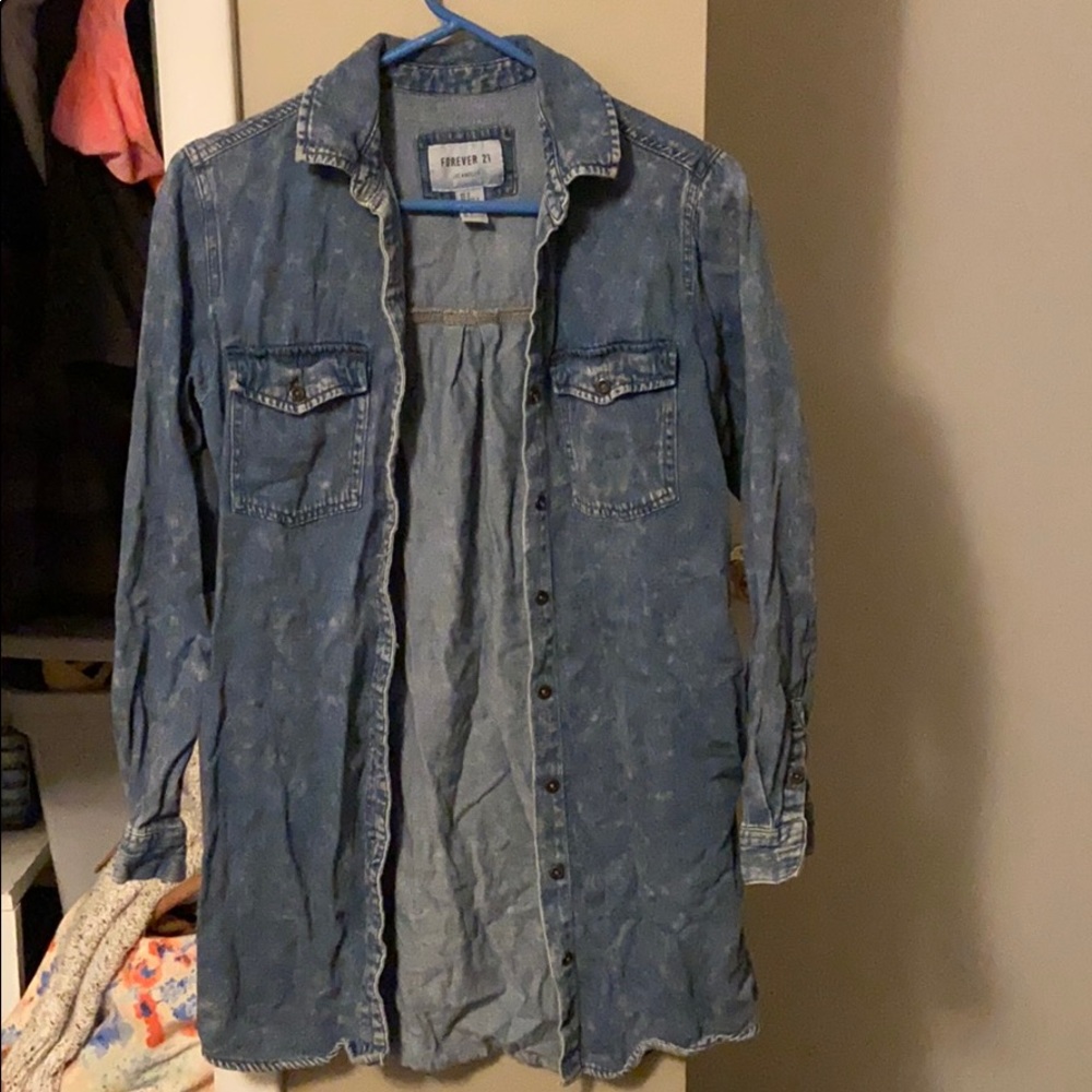 Forever 21 Jean lightweight button up